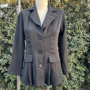 Vintage 90s Propose USA Black Pleated Blazer Women’s Small Medium Work Party